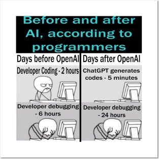 Before and after OpenAI and ChatGPT, according to programmers Posters and Art